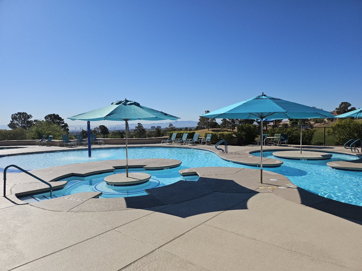 Outdoor pool and spa at Pinnacle